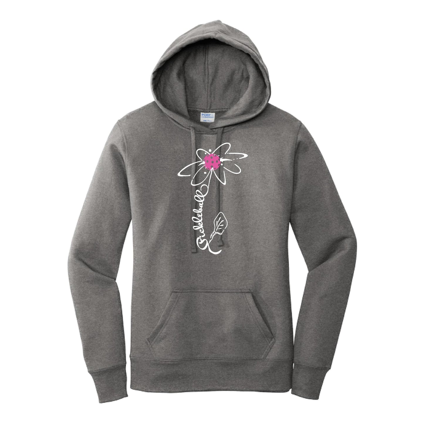 Pickleball Flower (Pink Purple Rainbow) | Women’s Fitted Hoodie Pickleball Sweatshirt | 50% Cotton 50% Poly Fleece