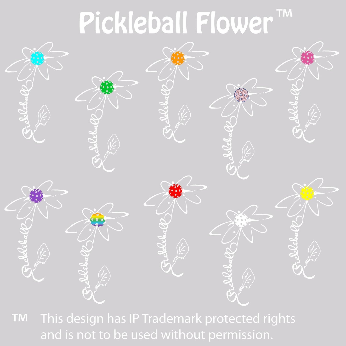 Pickleball Flower (Pink Purple Rainbow) | Women’s Sleeveless Athletic Performance T-Shirt | 100% Polyester