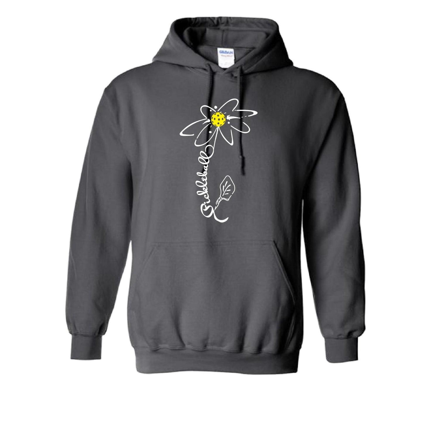 Pickleball Flower (White Yellow) | Unisex Hoodie Athletic Sweatshirt | 50% Cotton/50% Polyester