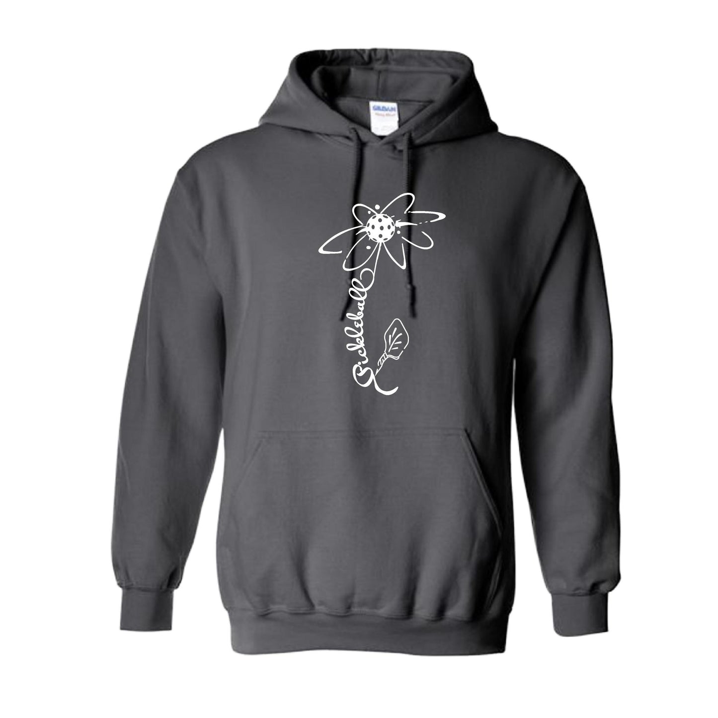 Pickleball Flower (White Yellow) | Unisex Hoodie Athletic Sweatshirt | 50% Cotton/50% Polyester