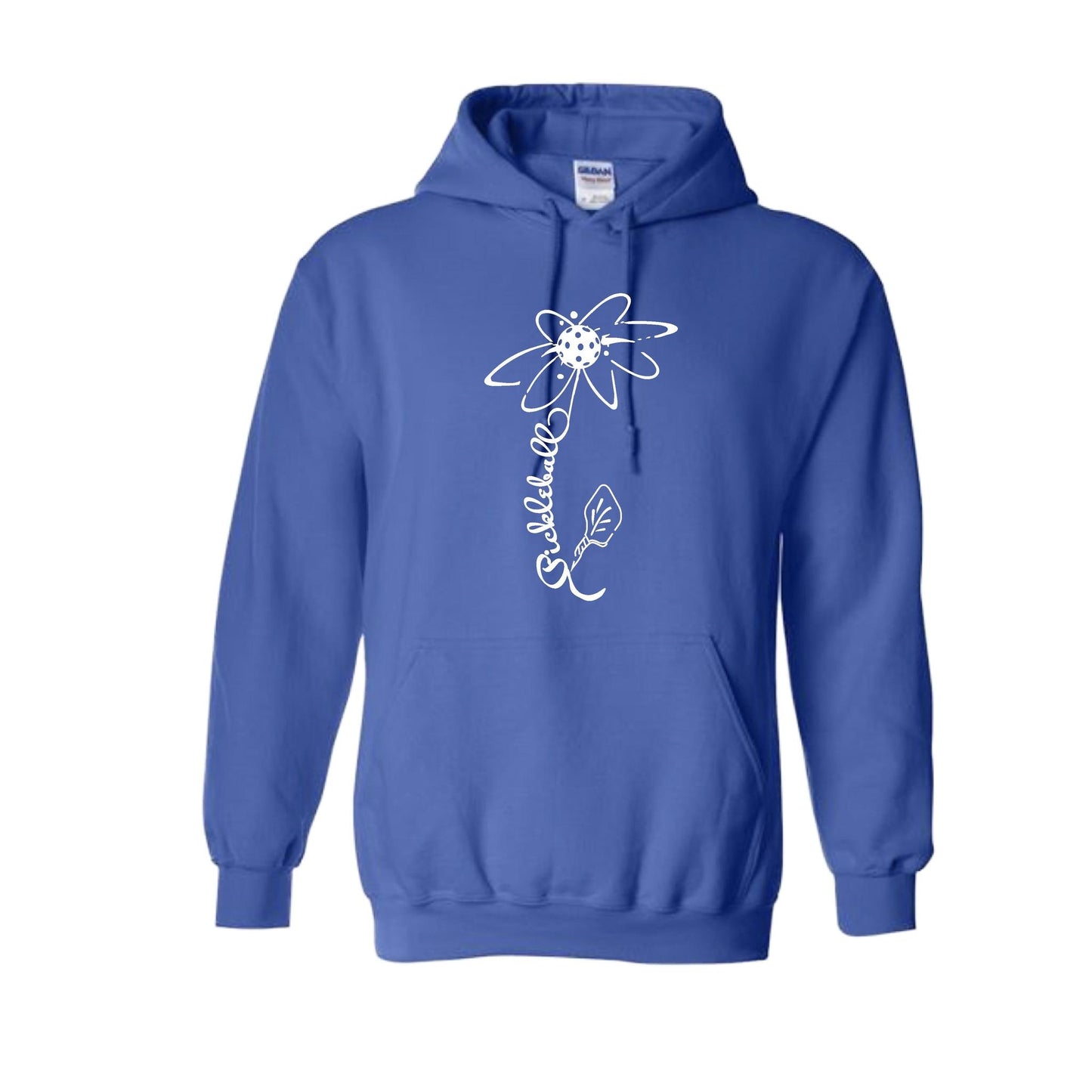 Pickleball Flower (White Yellow) | Unisex Hoodie Athletic Sweatshirt | 50% Cotton/50% Polyester