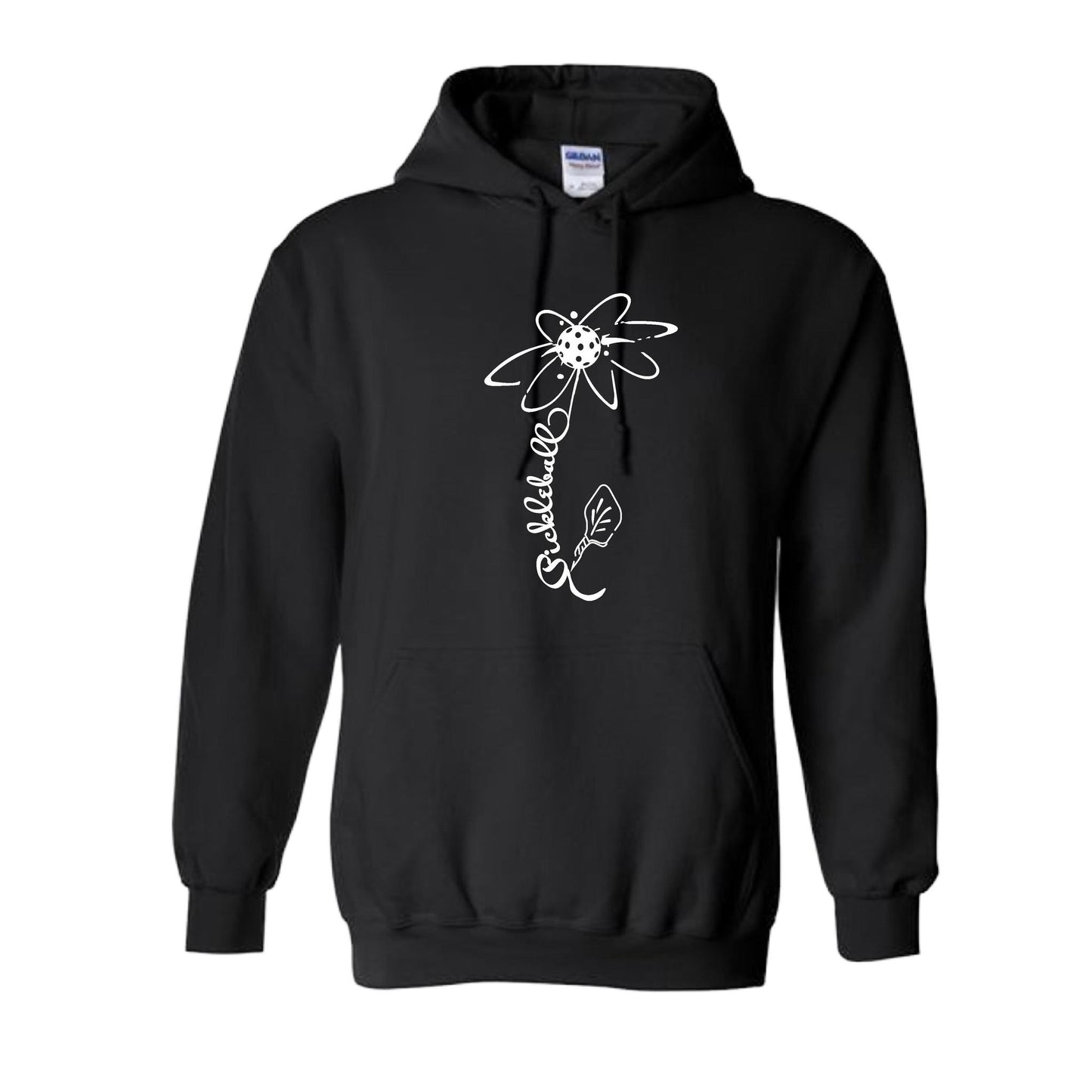 Pickleball Flower (White Yellow) | Unisex Hoodie Athletic Sweatshirt | 50% Cotton/50% Polyester