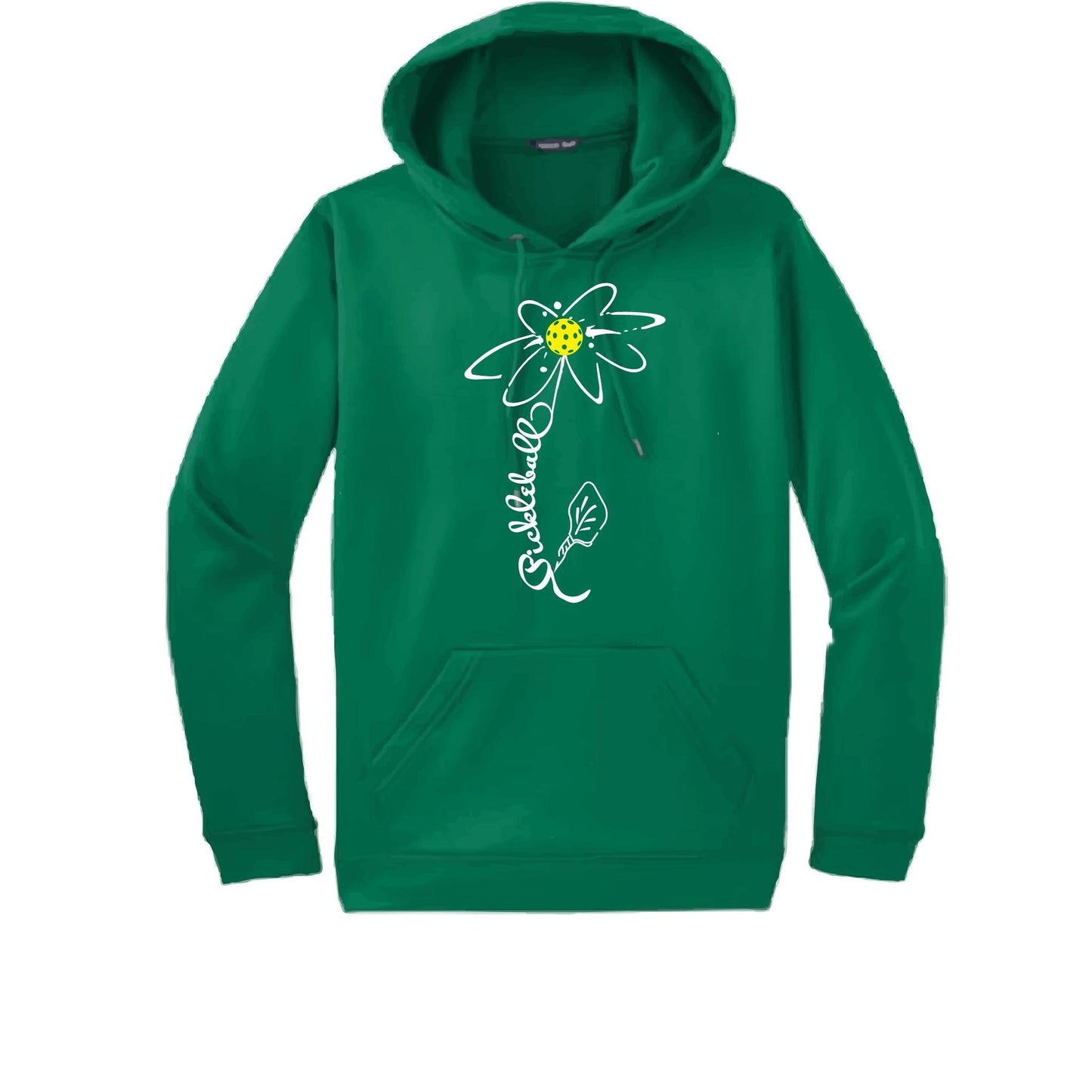 Pickleball Flower (White Yellow) | Unisex Hoodie Athletic Sweatshirt | 50% Cotton/50% Polyester