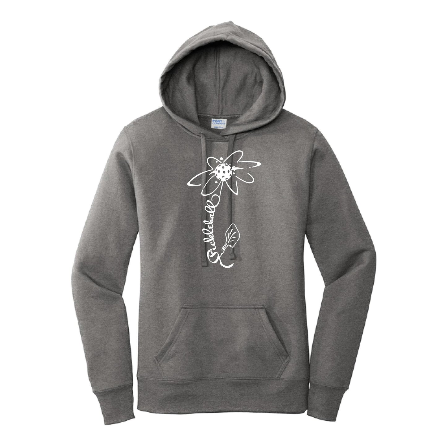 Pickleball Flower (White Yellow) | Women’s Fitted Hoodie Pickleball Sweatshirt | 50% Cotton 50% Poly Fleece