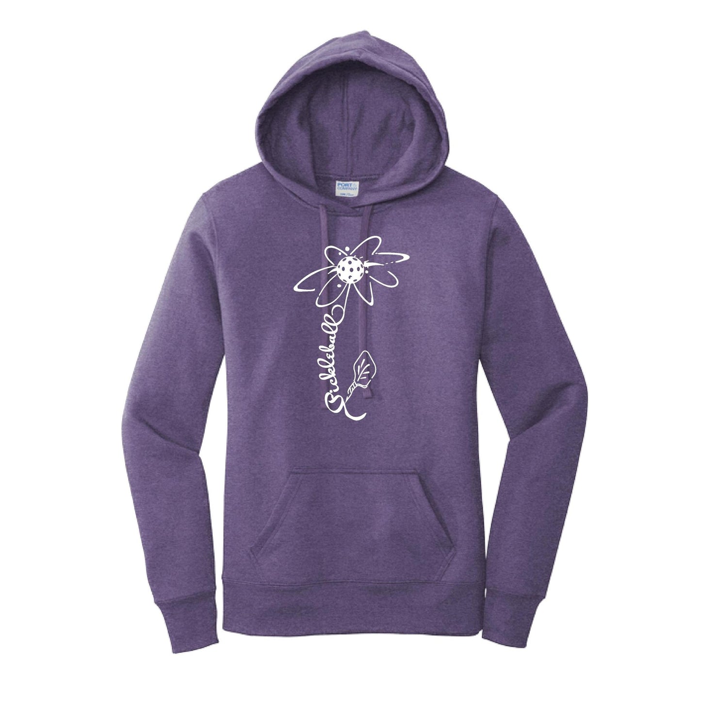 Pickleball Flower (White Yellow) | Women’s Fitted Hoodie Pickleball Sweatshirt | 50% Cotton 50% Poly Fleece