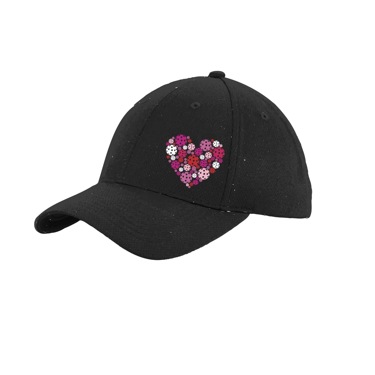 Pickleball Heart (Customizable) | Pickleball Hat | Moisture-Wicking 100% Polyester