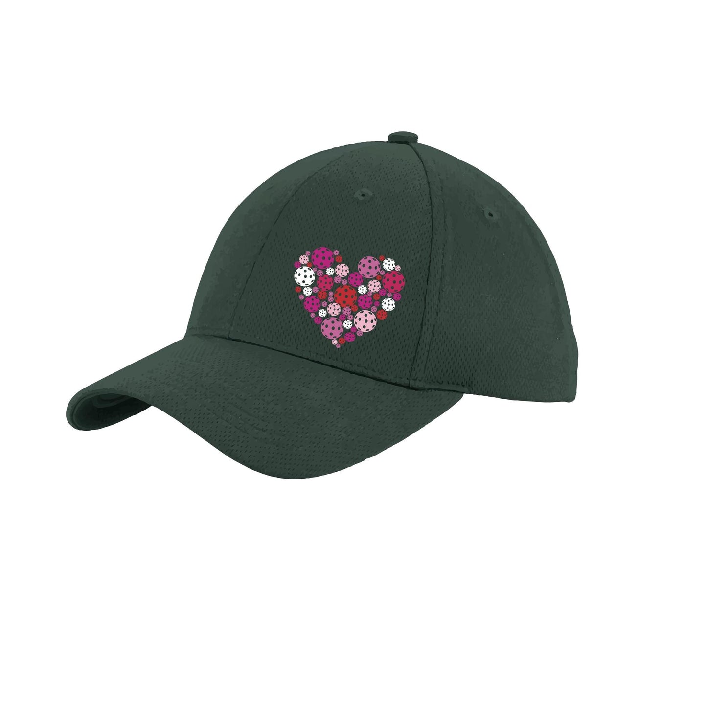 Pickleball Heart (Customizable) | Pickleball Hat | Moisture-Wicking 100% Polyester