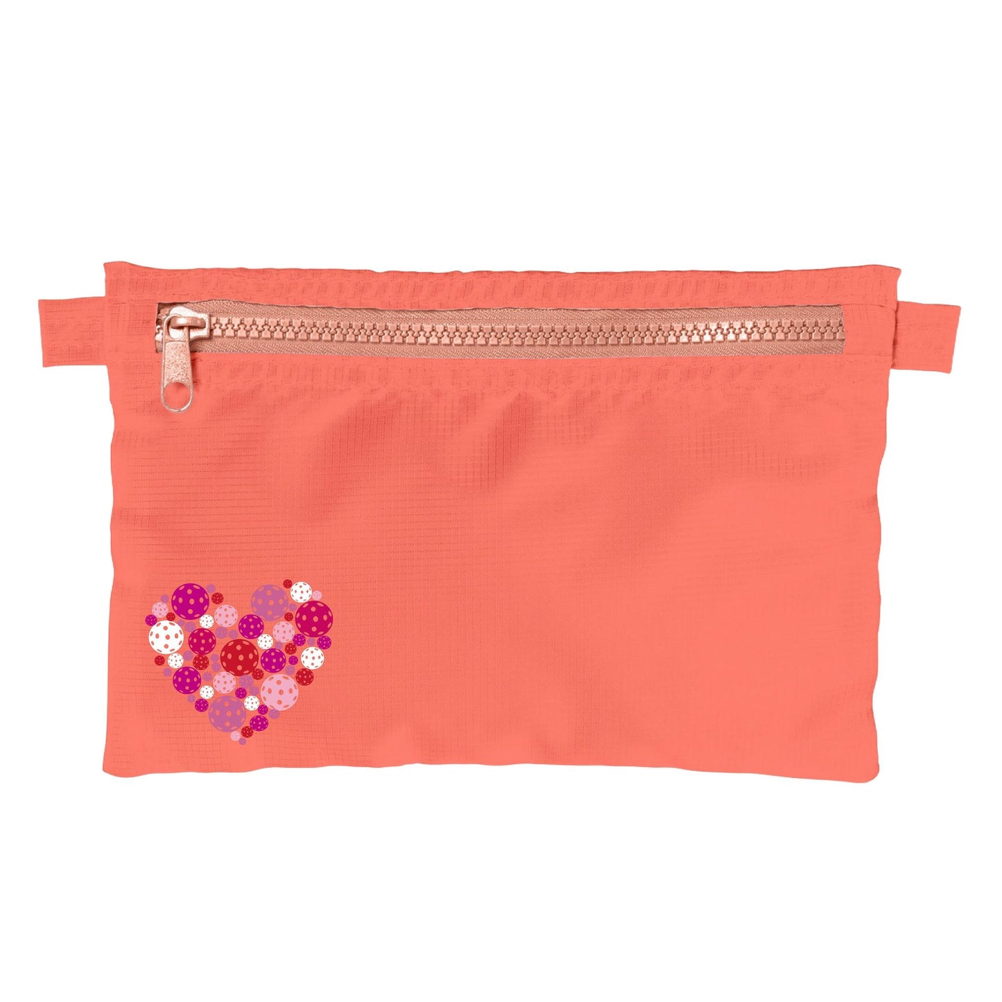 Pickleball Heart | Pickleball Cosmetic Stash Pouch Bag | Small Size Court Stash Bag