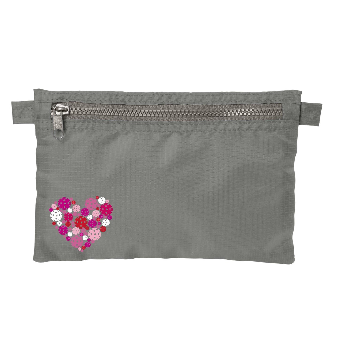 Pickleball Heart | Pickleball Cosmetic Stash Pouch Bag | Small Size Court Stash Bag