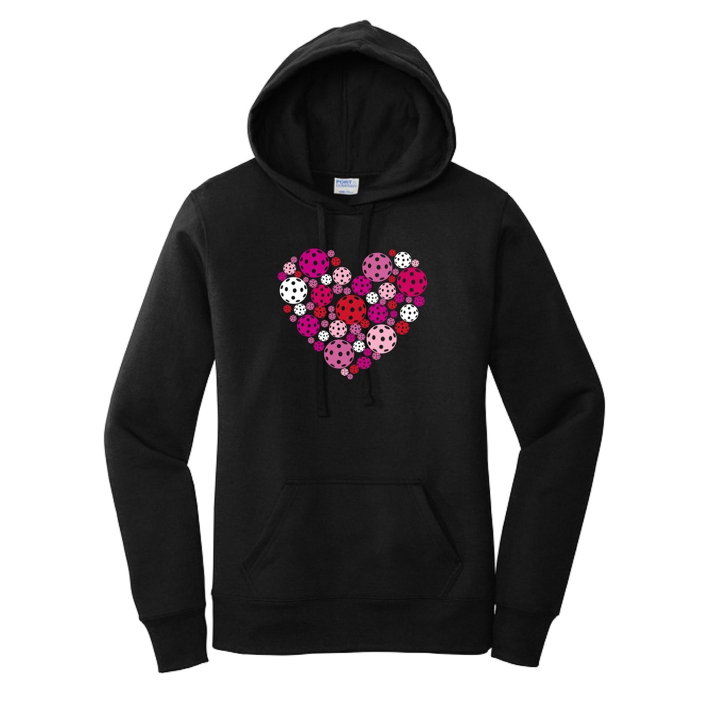 Pickleball Heart | Women’s Fitted Hoodie Pickleball Sweatshirt | 50% Cotton 50% Poly Fleece