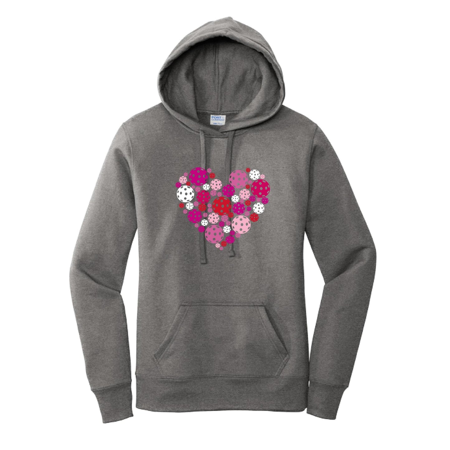 Pickleball Heart | Women’s Fitted Hoodie Pickleball Sweatshirt | 50% Cotton 50% Poly Fleece