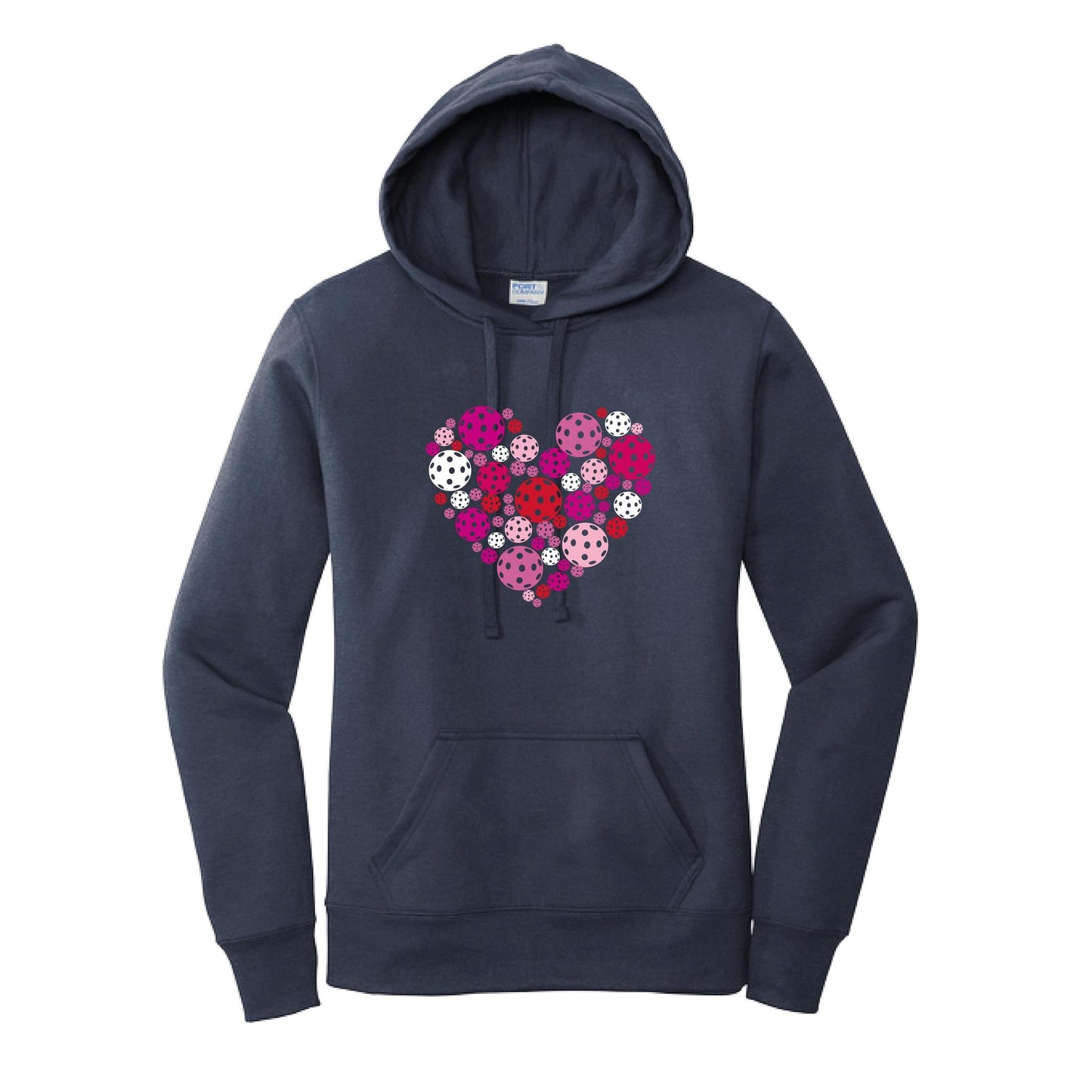 Pickleball Heart | Women’s Fitted Hoodie Pickleball Sweatshirt | 50% Cotton 50% Poly Fleece