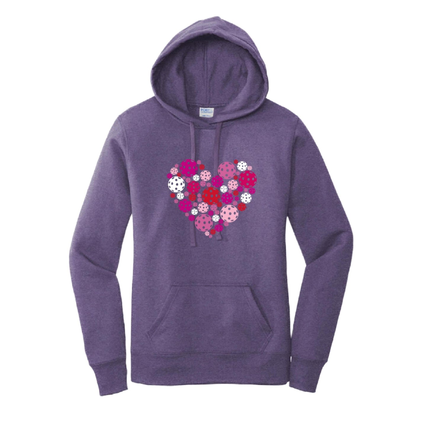 Pickleball Heart | Women’s Fitted Hoodie Pickleball Sweatshirt | 50% Cotton 50% Poly Fleece