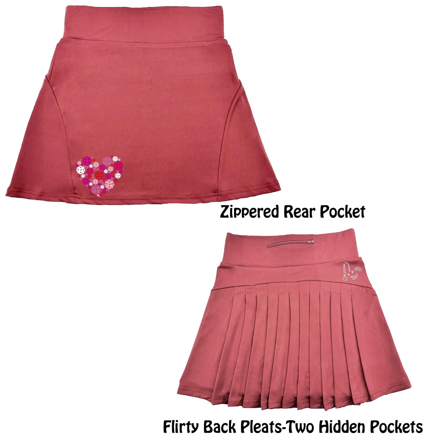 Pickleball Heart | Women's Flirty Pickleball Skort