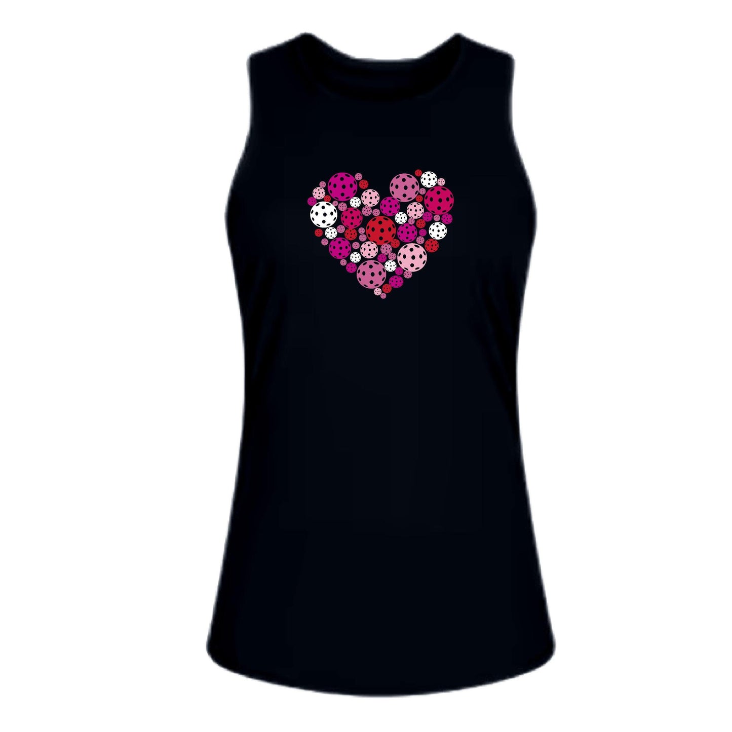 Pickleball Heart | Women's Split Back or Tied Back Pickleball Performance Tank | 80/20 Nylon Spandex Mix