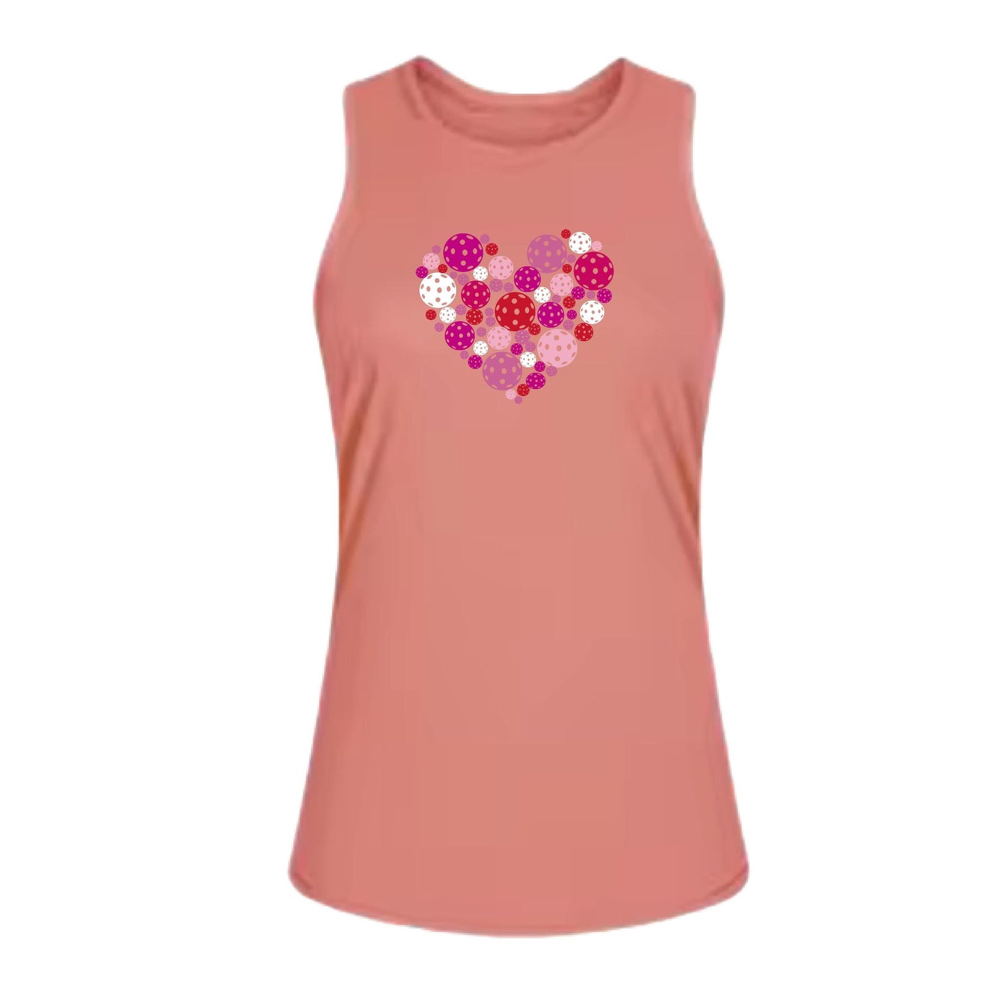 Pickleball Heart | Women's Split Back or Tied Back Pickleball Performance Tank | 80/20 Nylon Spandex Mix