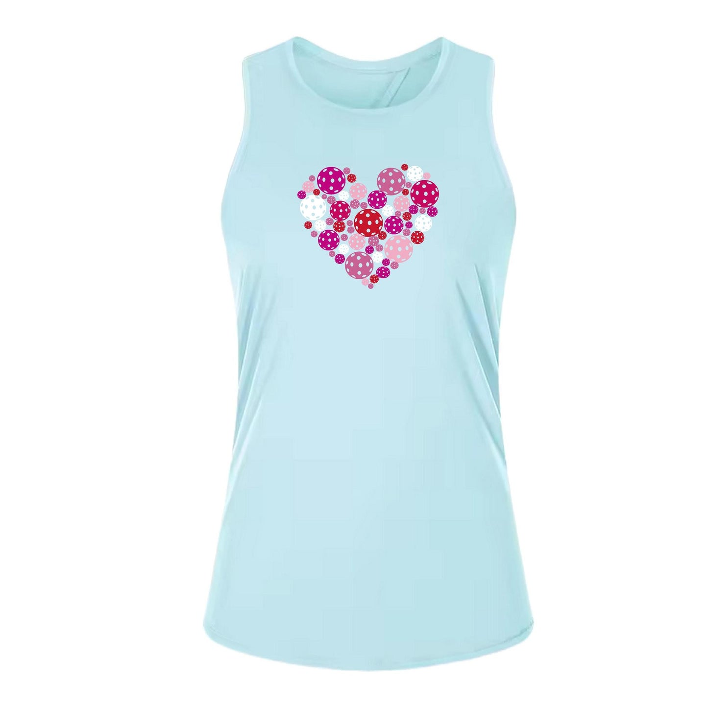 Pickleball Heart | Women's Split Back or Tied Back Pickleball Performance Tank | 80/20 Nylon Spandex Mix