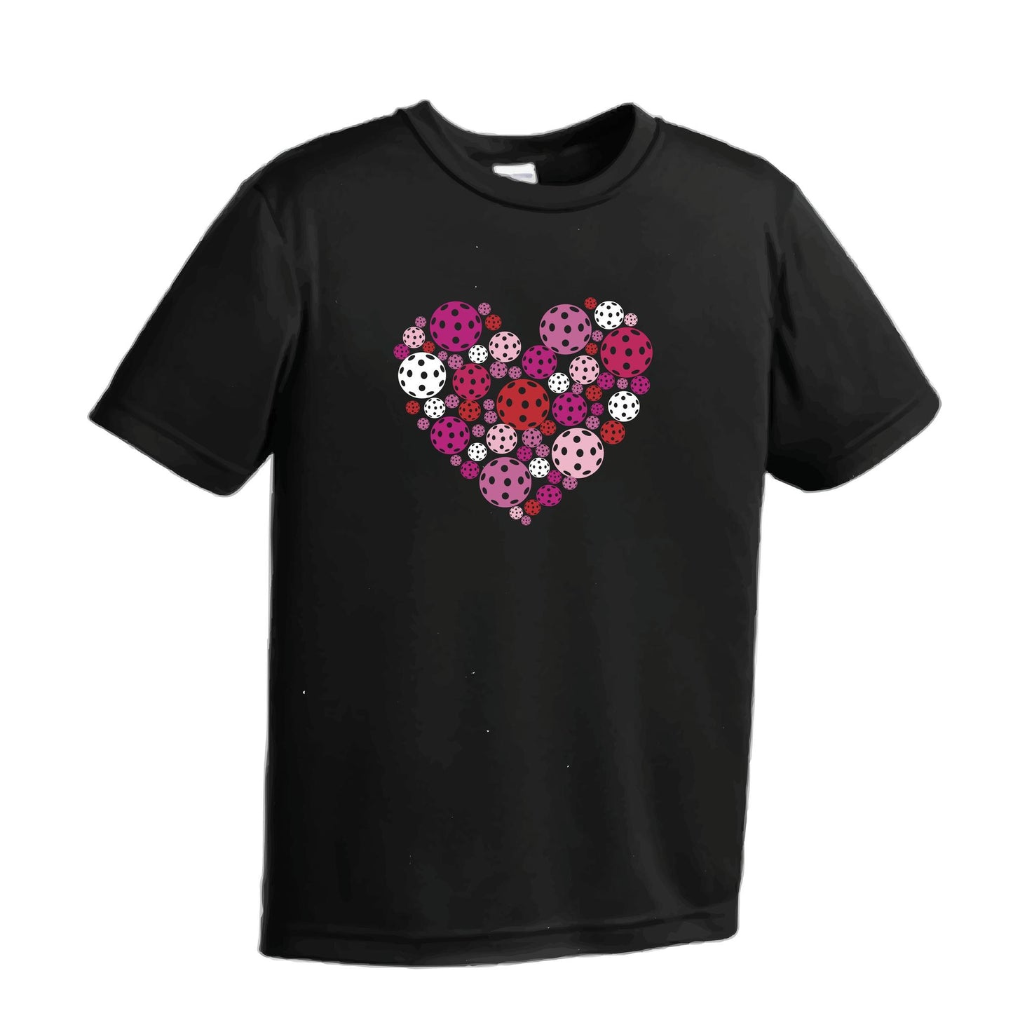 Pickleball Heart | Youth Short Sleeve Pickleball Performance T-Shirts | 100% Polyester