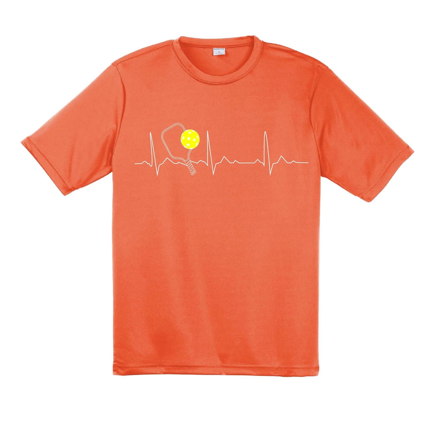 Pickleball Heartbeat EKG | Men's Short Sleeve Athletic Pickleball Performance T-Shirt | 100% Polyester