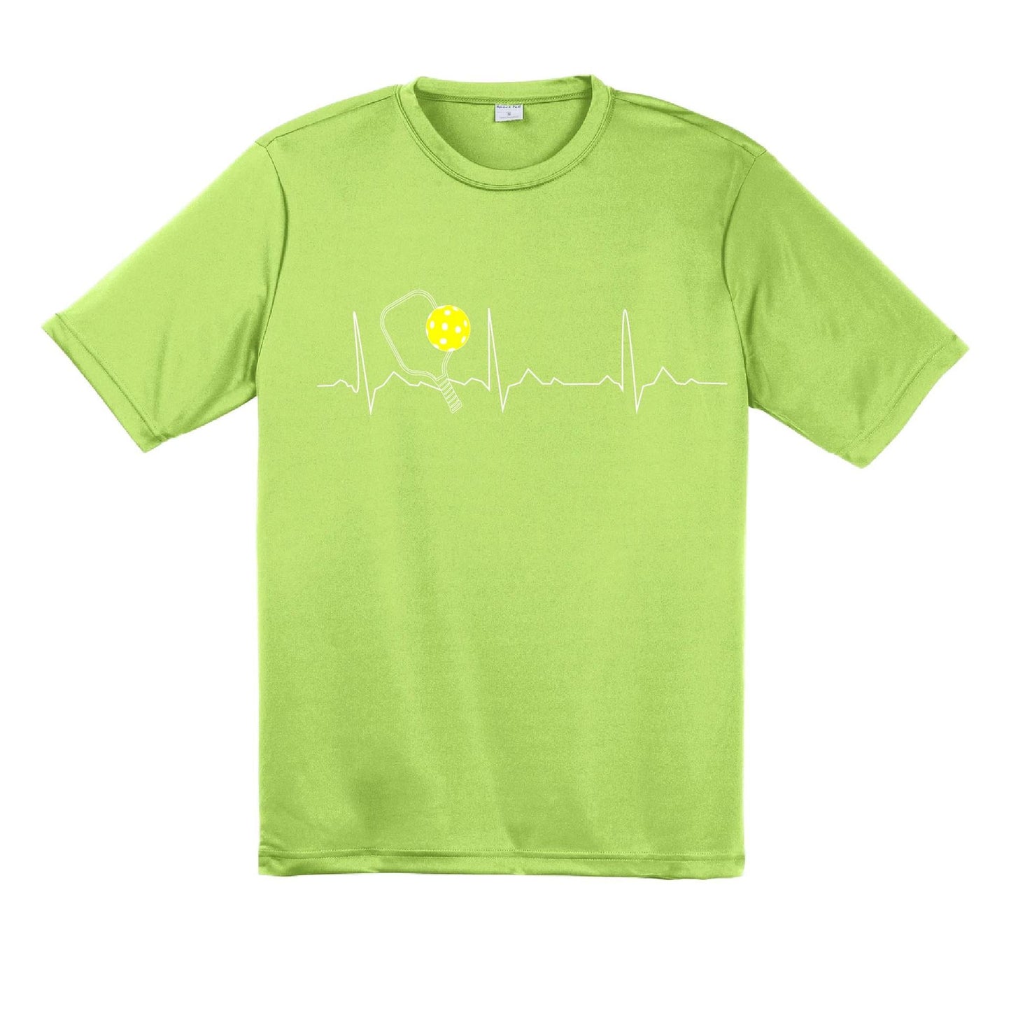 Pickleball Heartbeat EKG | Men's Short Sleeve Athletic Pickleball Performance T-Shirt | 100% Polyester