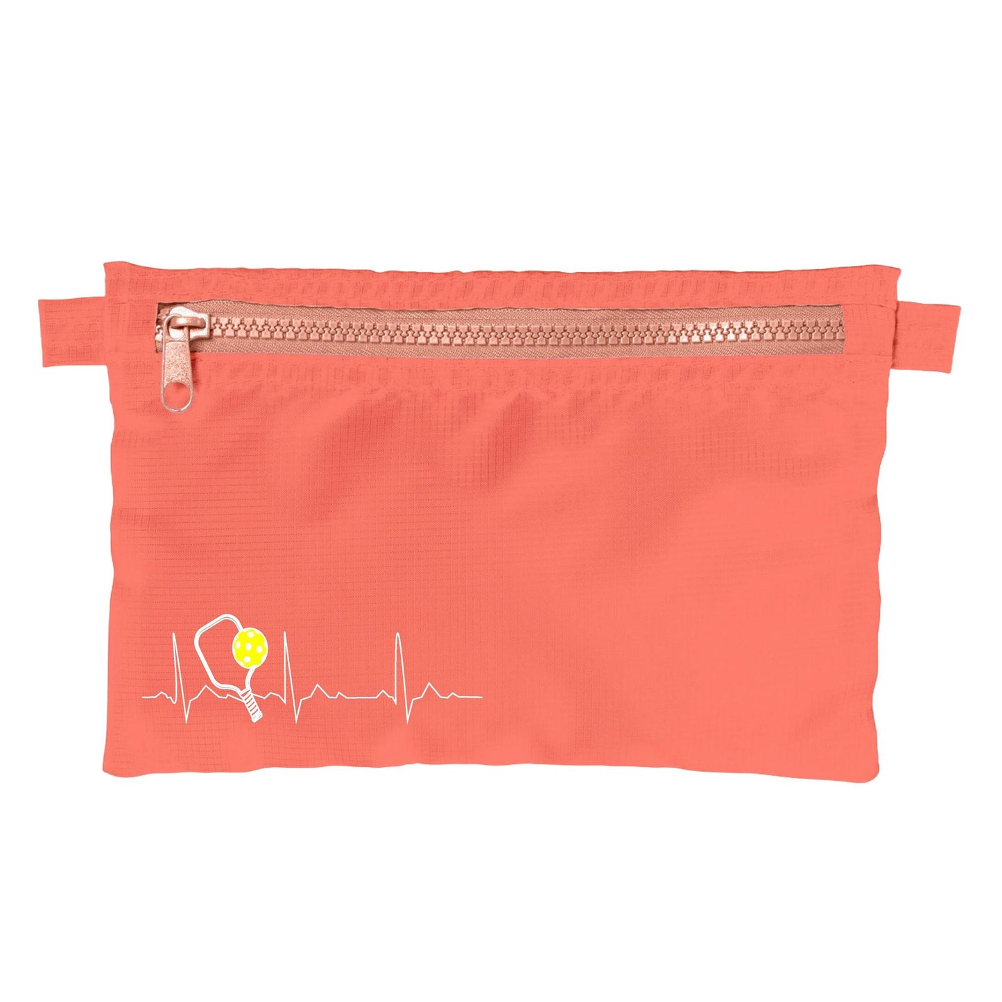 Pickleball Heartbeat EKG | Pickleball Cosmetic Stash Pouch Bag | Small Size Court Stash Bag