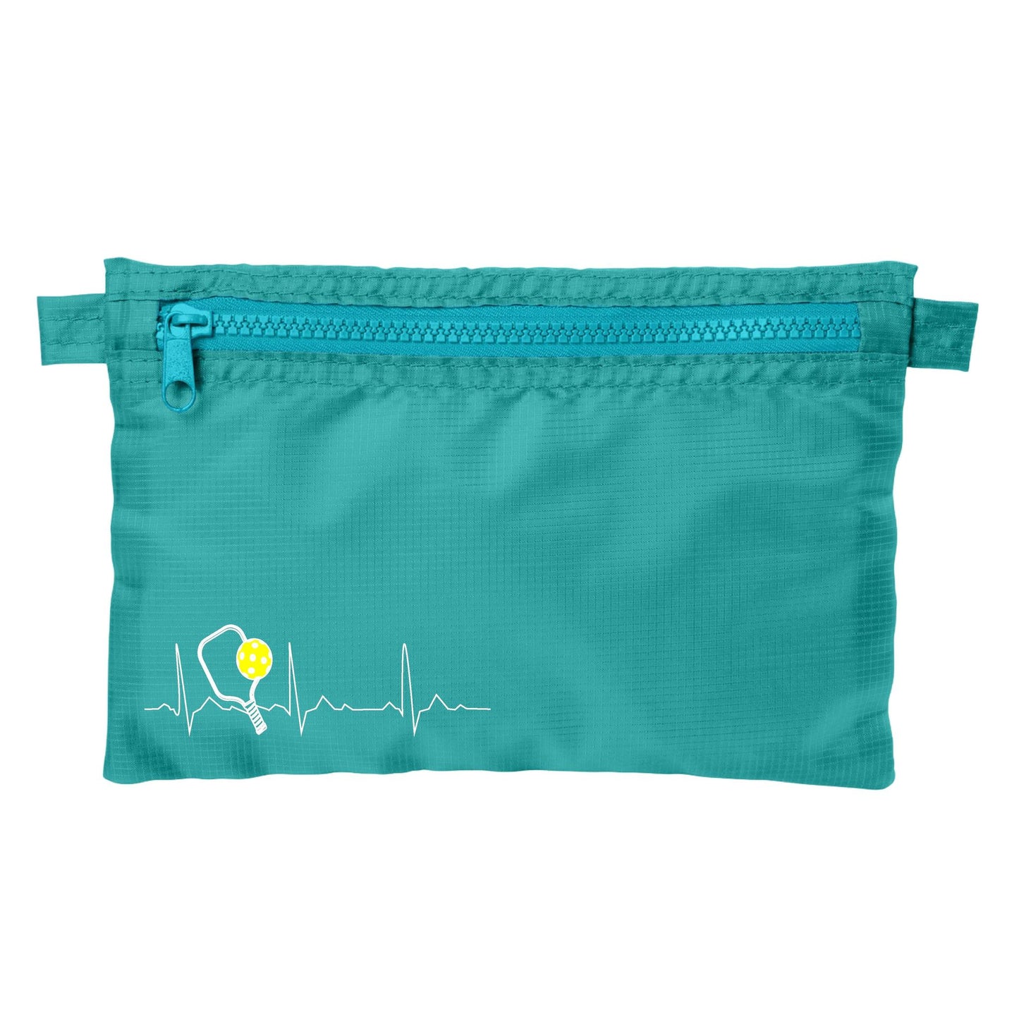 Pickleball Heartbeat EKG | Pickleball Cosmetic Stash Pouch Bag | Small Size Court Stash Bag
