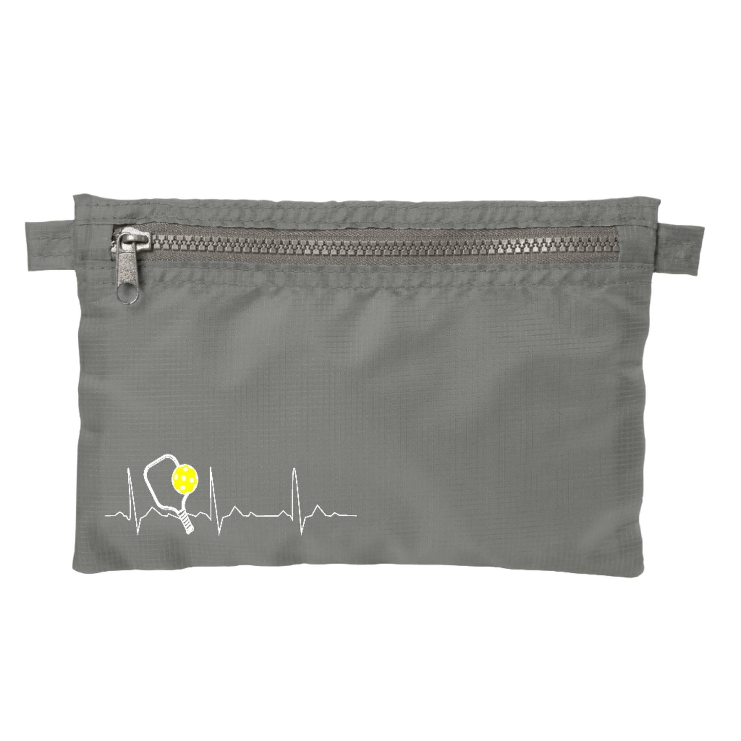 Pickleball Heartbeat EKG | Pickleball Cosmetic Stash Pouch Bag | Small Size Court Stash Bag