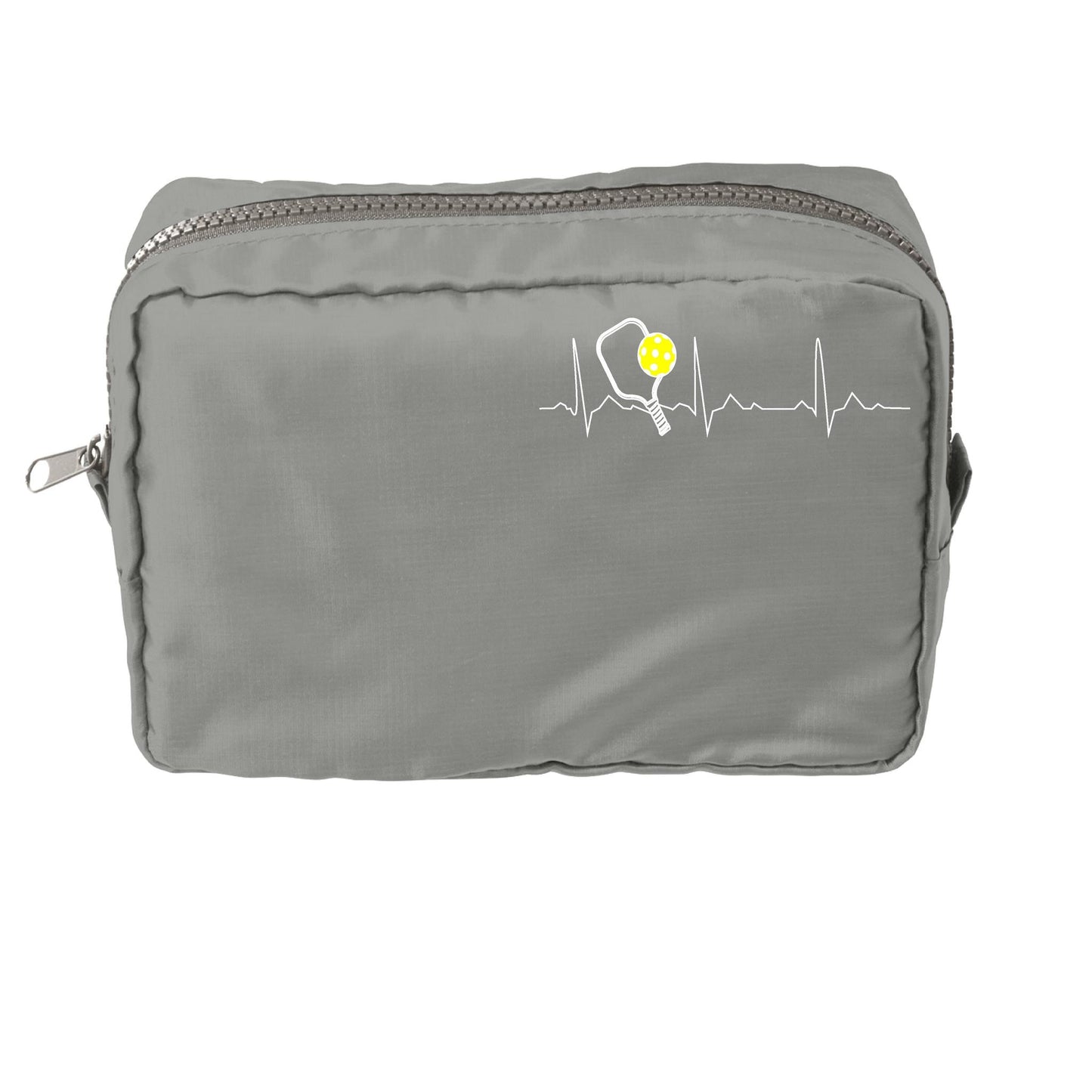 Pickleball Heartbeat EKG | Pickleball Dimensional Cosmetic Pouch Bag | Small Size Court Dimensional Bag