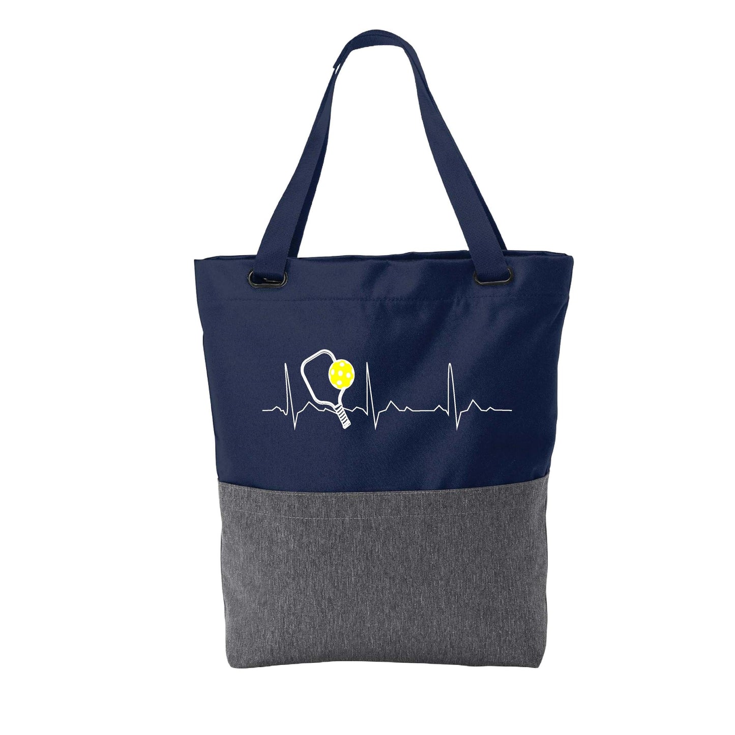 Pickleball Heartbeat EKG | Pickleball Sports Convertible Tote Bag | Medium Size Court Tote Bag