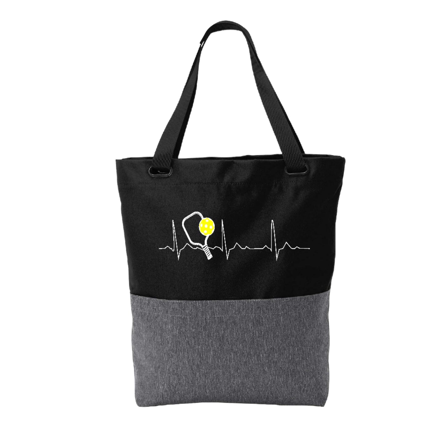 Pickleball Heartbeat EKG | Pickleball Sports Convertible Tote Bag | Medium Size Court Tote Bag