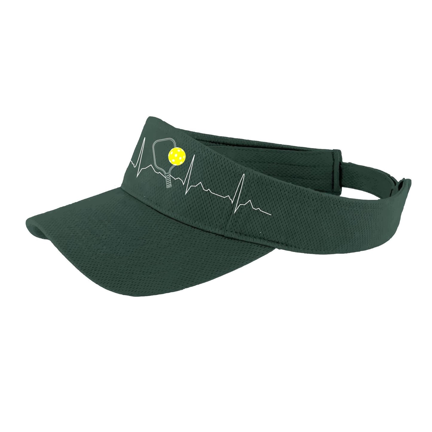 Pickleball Heartbeat EKG | Pickleball Visors | Moisture Wicking 100% Polyester