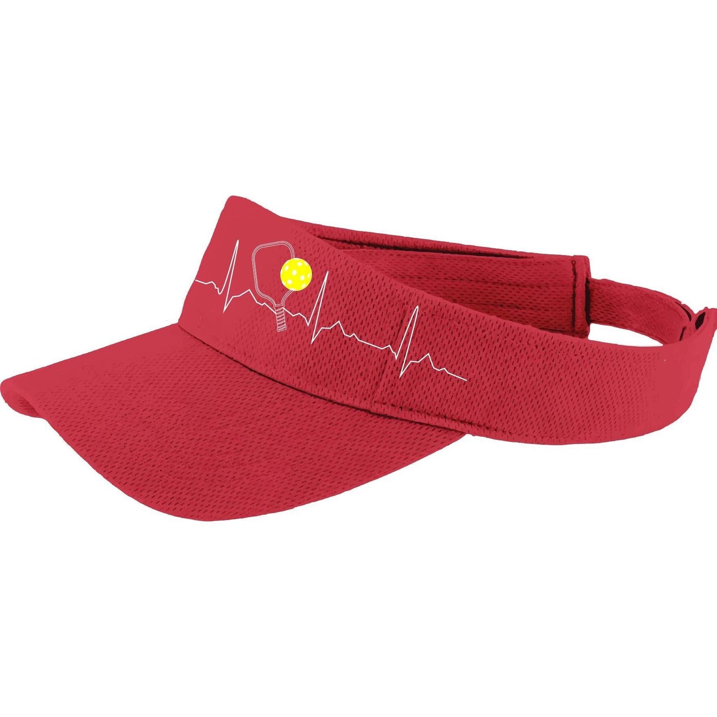 Pickleball Heartbeat EKG | Pickleball Visors | Moisture Wicking 100% Polyester