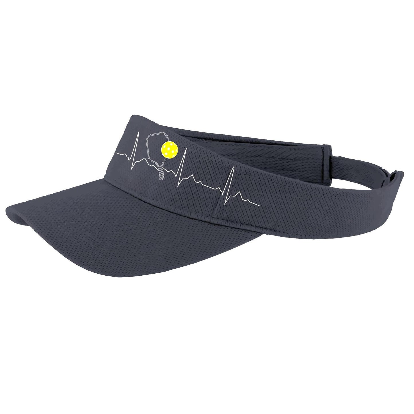 Pickleball Heartbeat EKG | Pickleball Visors | Moisture Wicking 100% Polyester