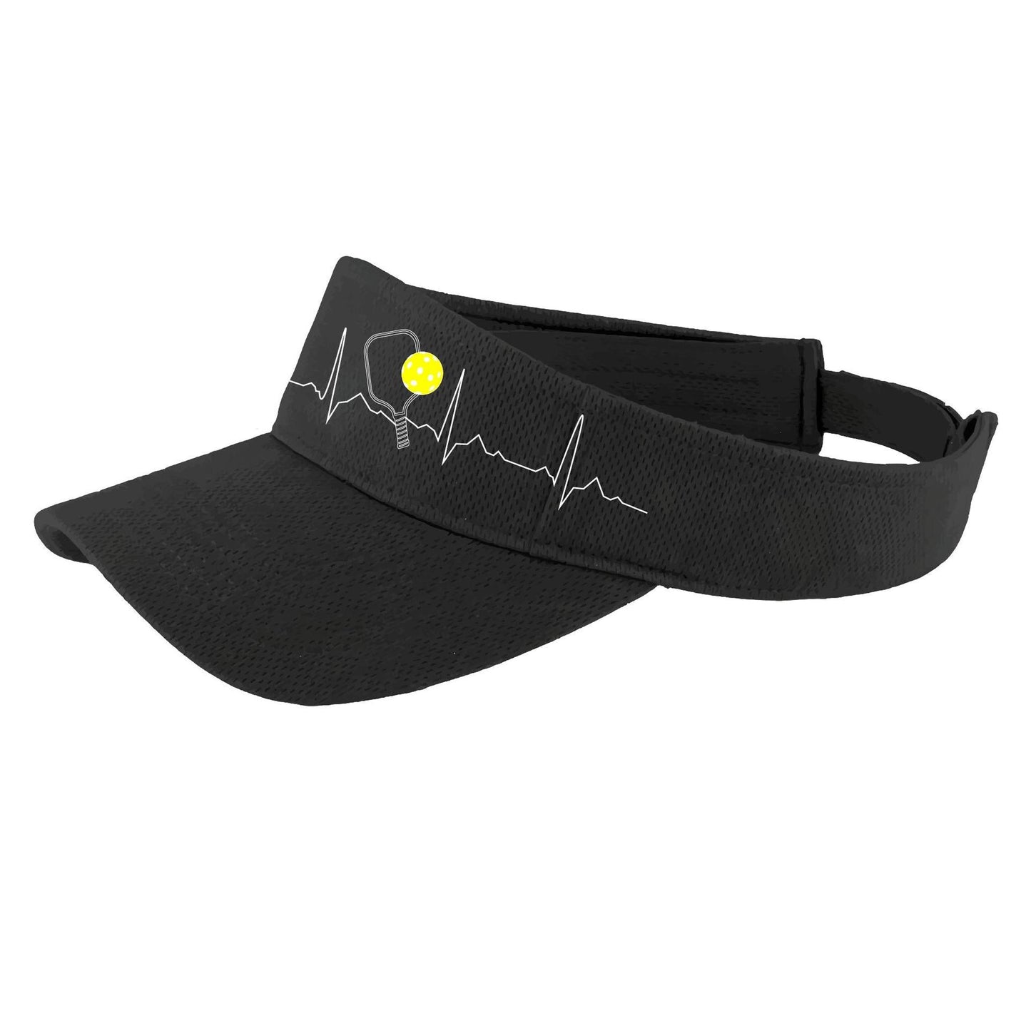 Pickleball Heartbeat EKG | Pickleball Visors | Moisture Wicking 100% Polyester