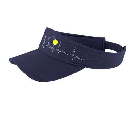Pickleball Heartbeat EKG | Pickleball Visors | Moisture Wicking 100% Polyester