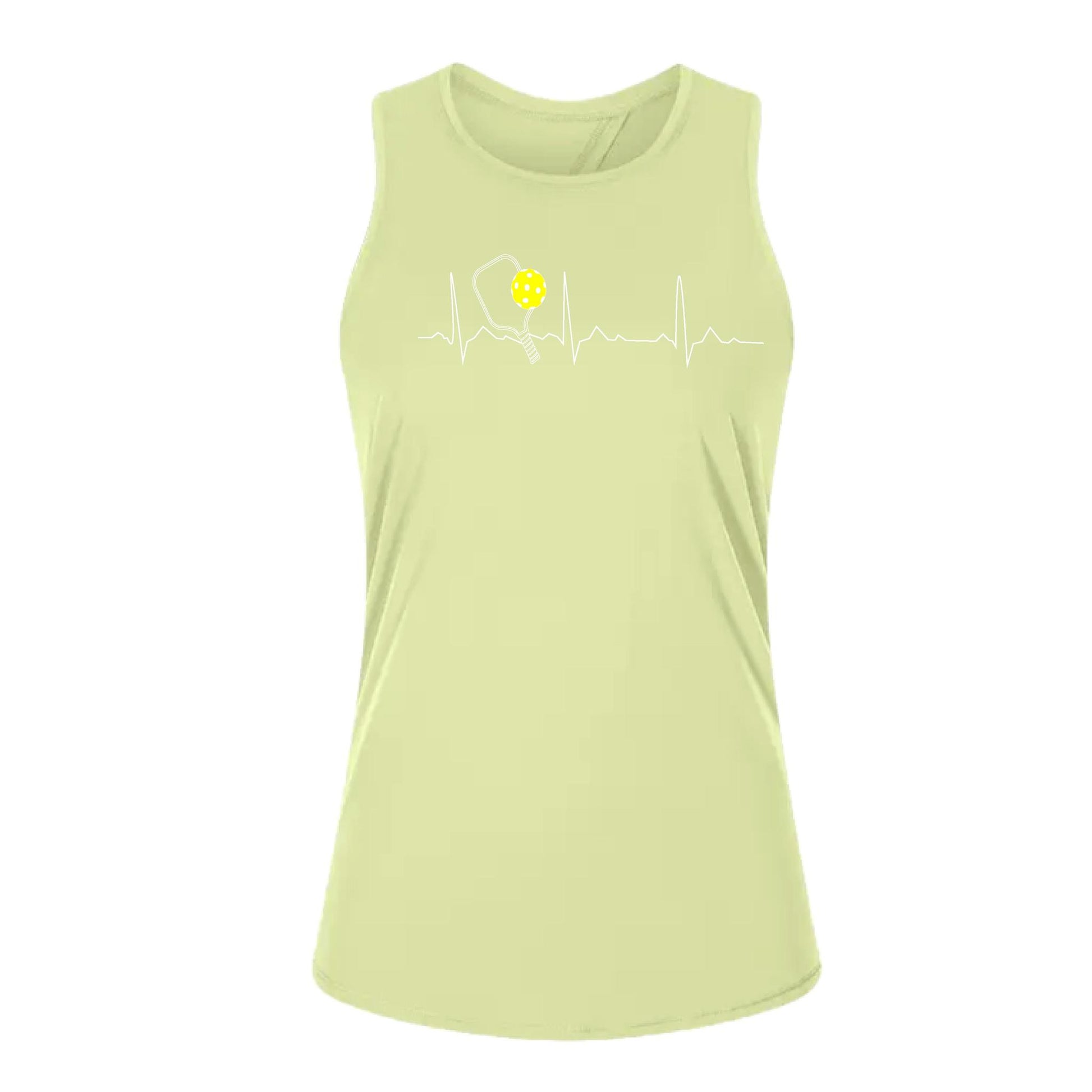 Pickleball Heartbeat EKG | Women's Split Back or Tied Back Pickleball Tank | 80/20 Nylon Spandex Mix