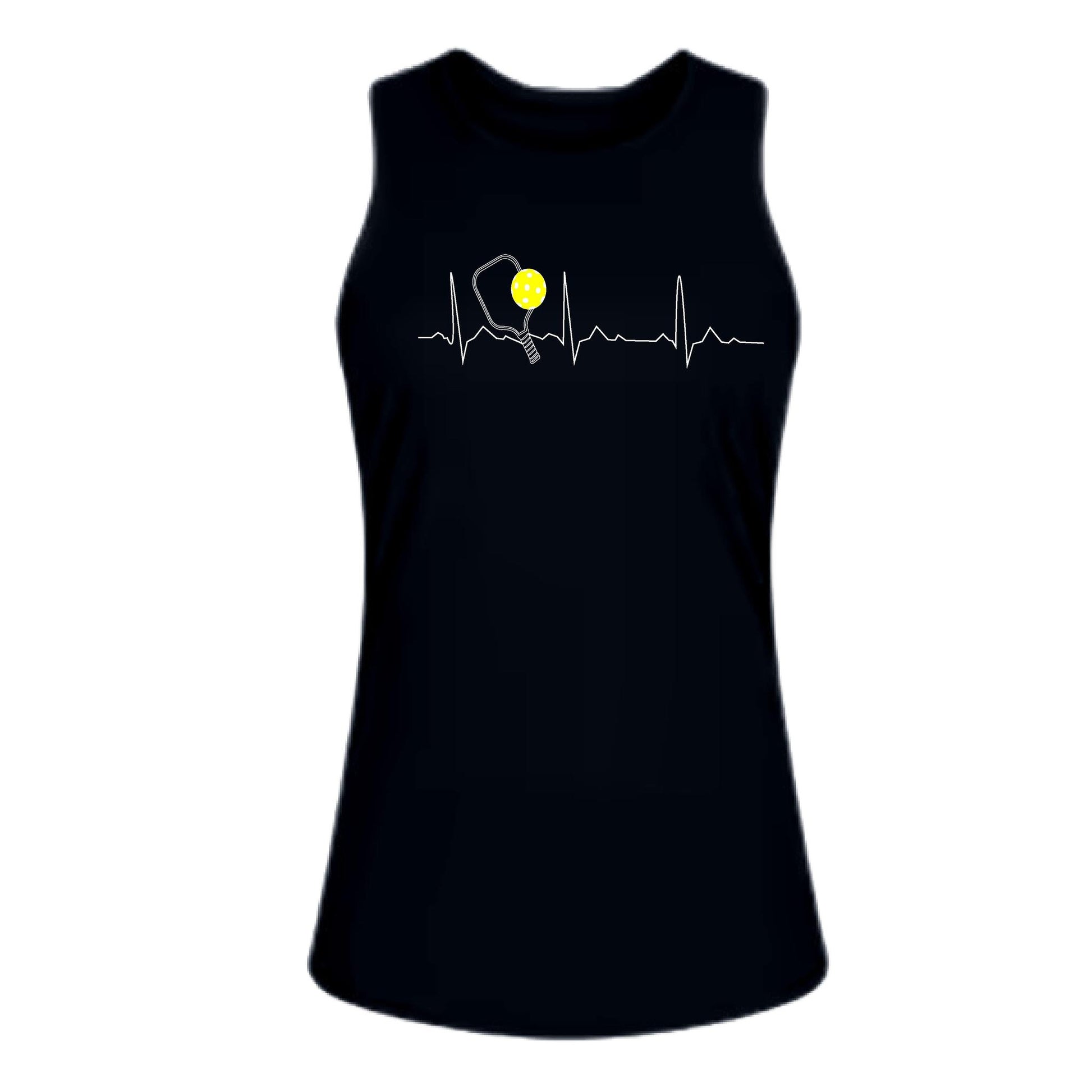 Pickleball Heartbeat EKG | Women's Split Back or Tied Back Pickleball Tank | 80/20 Nylon Spandex Mix