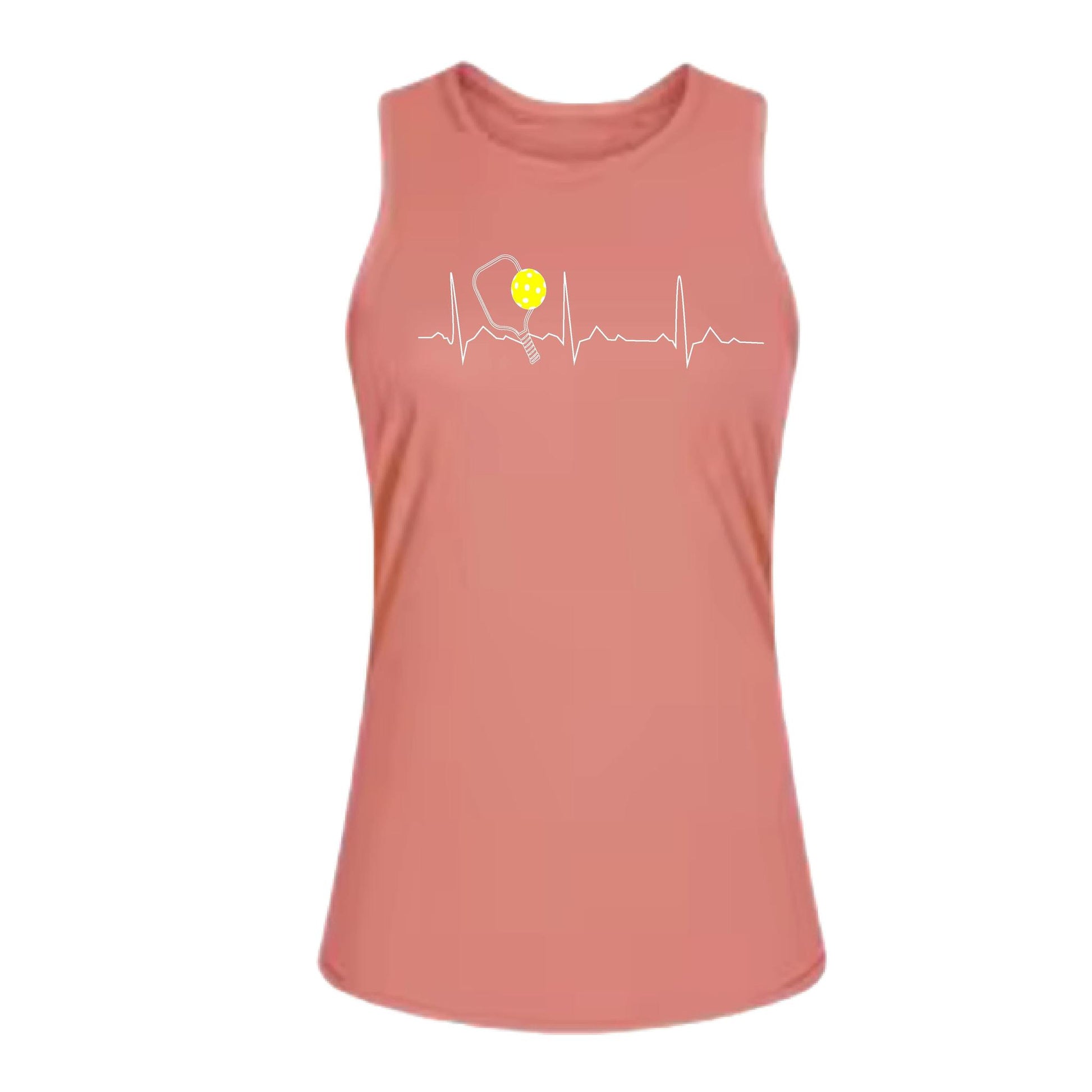 Pickleball Heartbeat EKG | Women's Split Back or Tied Back Pickleball Tank | 80/20 Nylon Spandex Mix