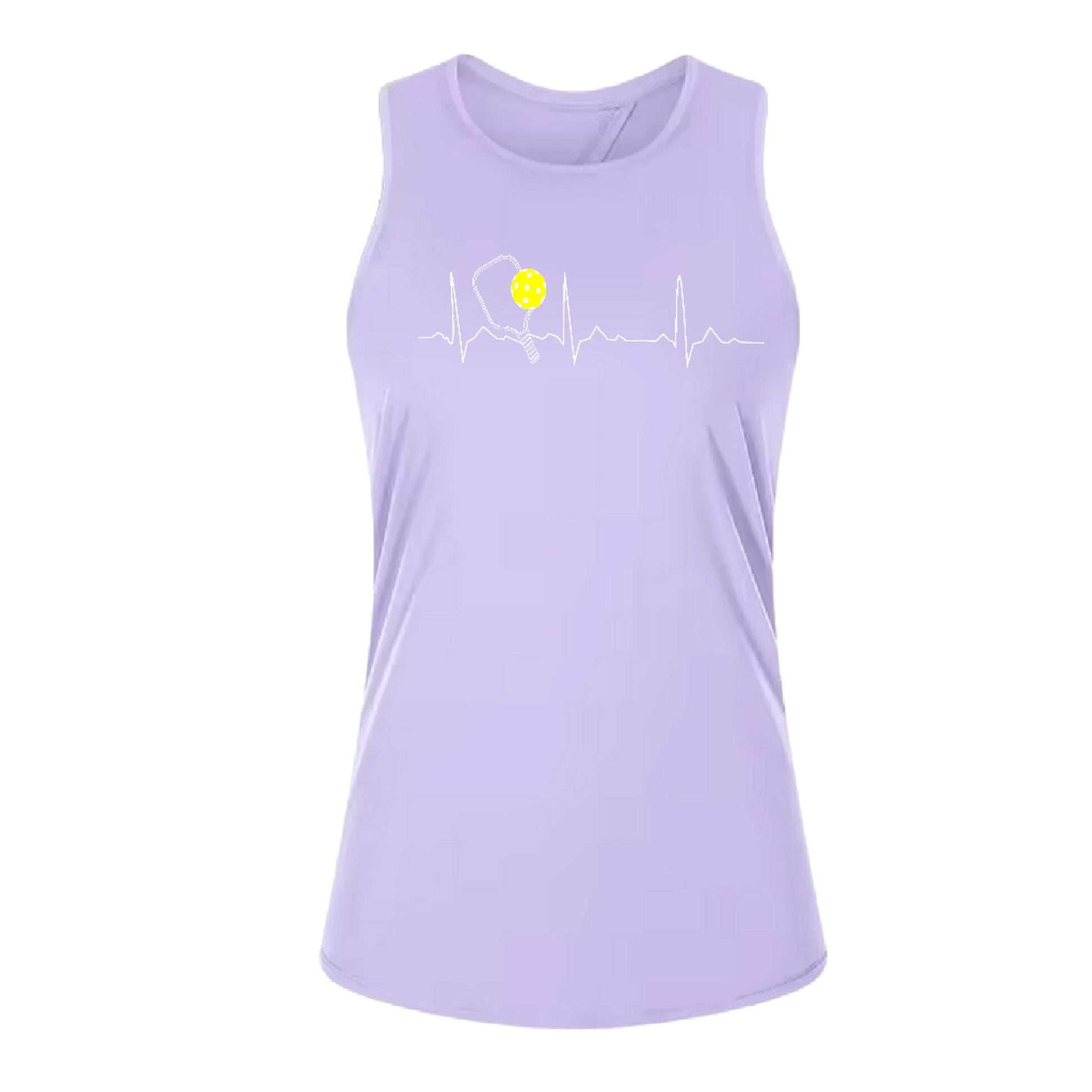 Pickleball Heartbeat EKG | Women's Split Back or Tied Back Pickleball Tank | 80/20 Nylon Spandex Mix