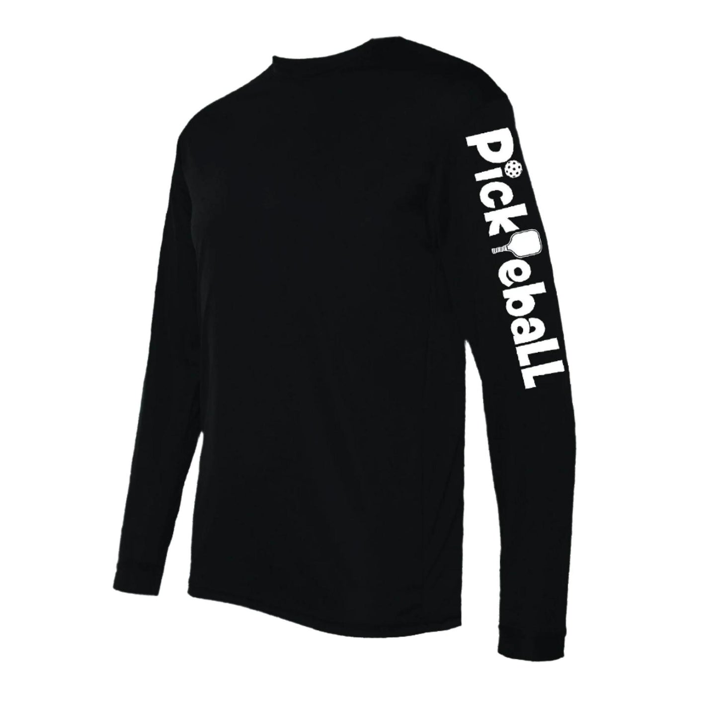 Pickleball (Horizontal) | Clearance Men’s Raglan Long Sleeve Pickleball Performance T-Shirt | 100% Polyester