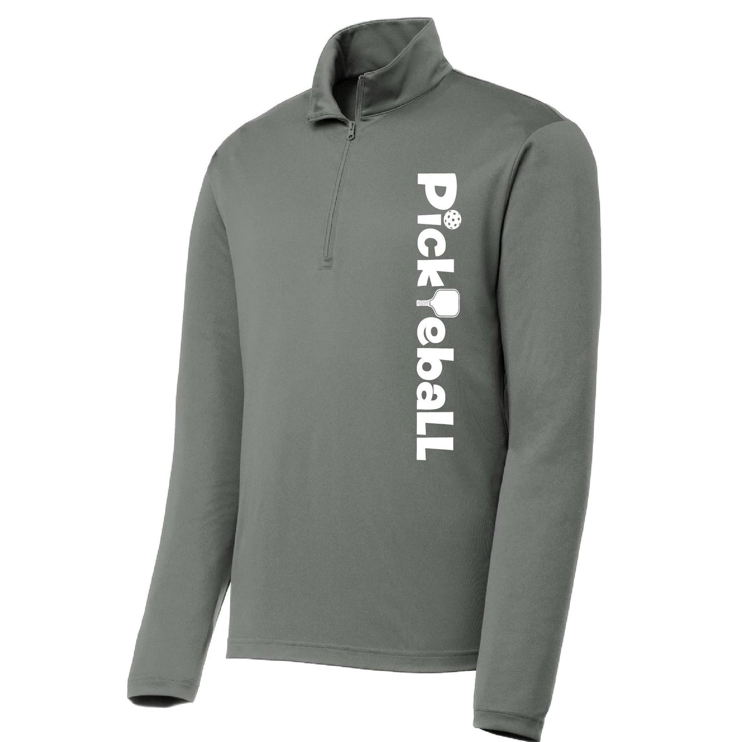 Pickleball Horizontal (Customizable) | Men's 1/4 Zip Long Sleeve Pullover Athletic Performance Shirt | 100% Polyester