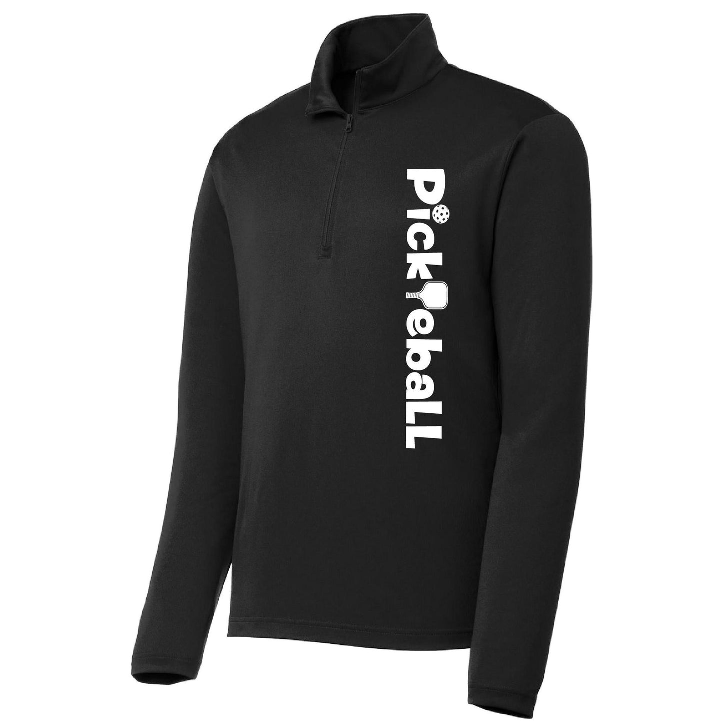 Pickleball Horizontal (Customizable) | Men's 1/4 Zip Long Sleeve Pullover Athletic Performance Shirt | 100% Polyester