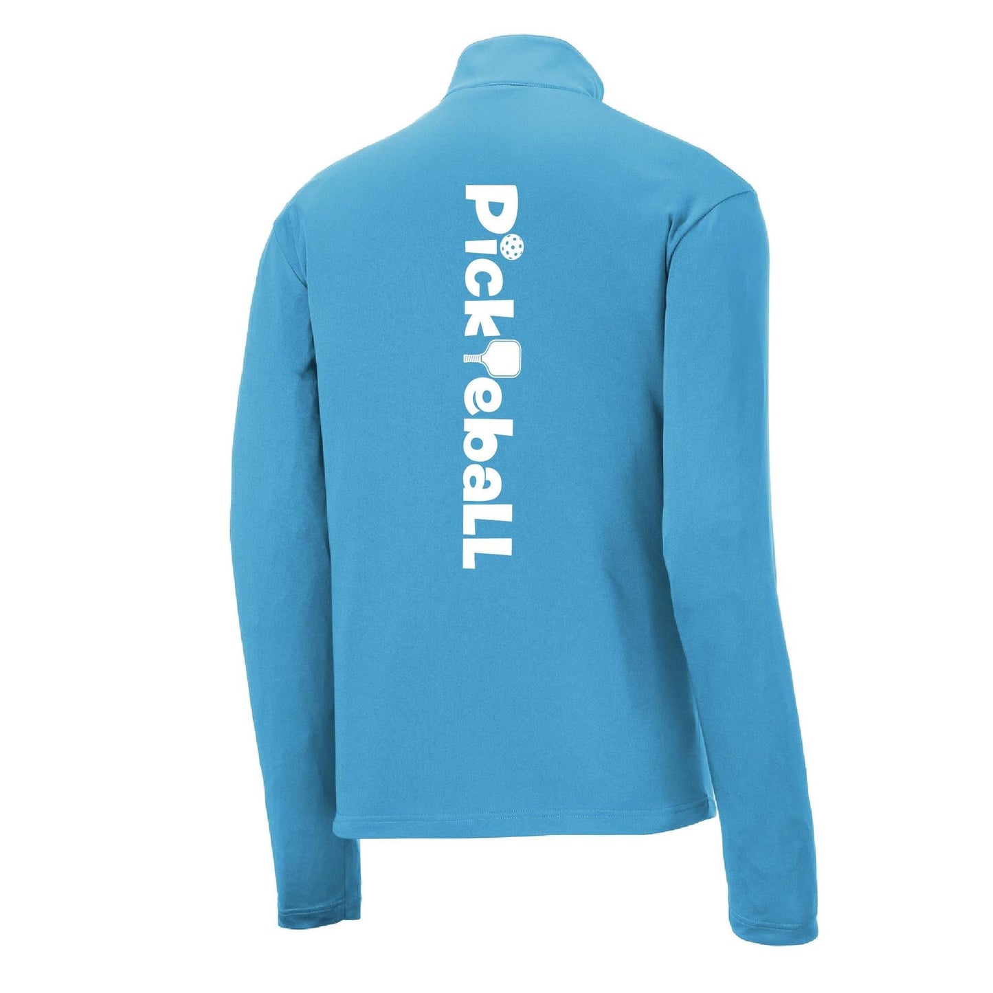 Pickleball Horizontal (Customizable) | Men's 1/4 Zip Long Sleeve Pullover Athletic Performance Shirt | 100% Polyester