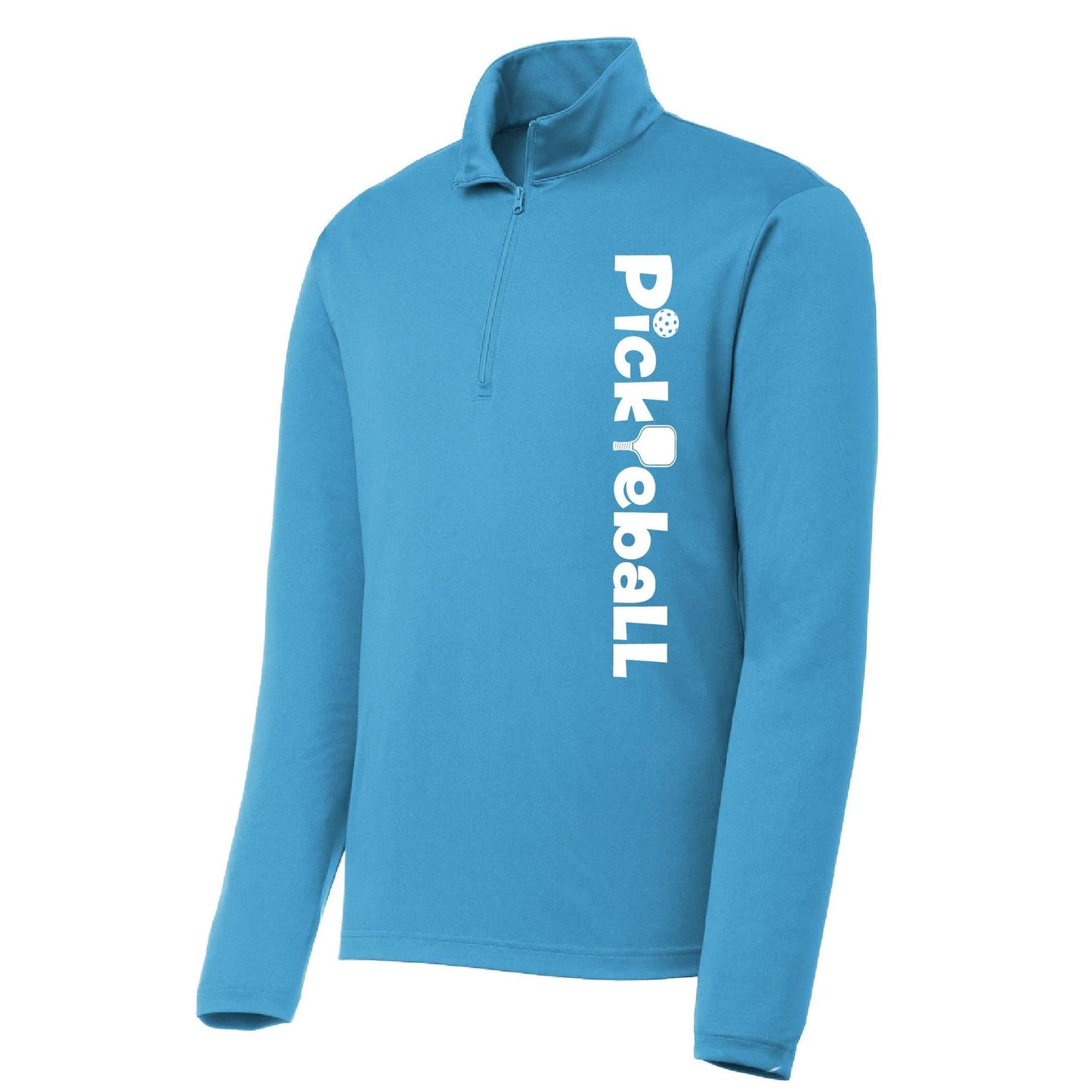 Pickleball Horizontal (Customizable) | Men's 1/4 Zip Long Sleeve Pullover Athletic Performance Shirt | 100% Polyester