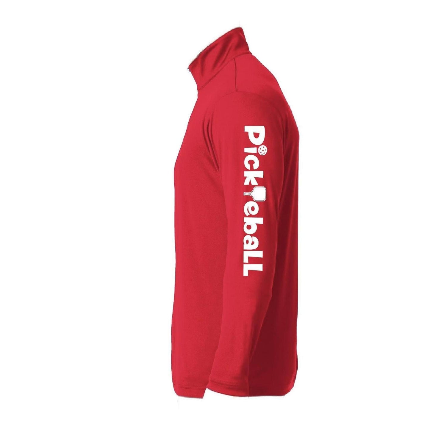 Pickleball Horizontal (Customizable) | Men's 1/4 Zip Long Sleeve Pullover Athletic Performance Shirt | 100% Polyester