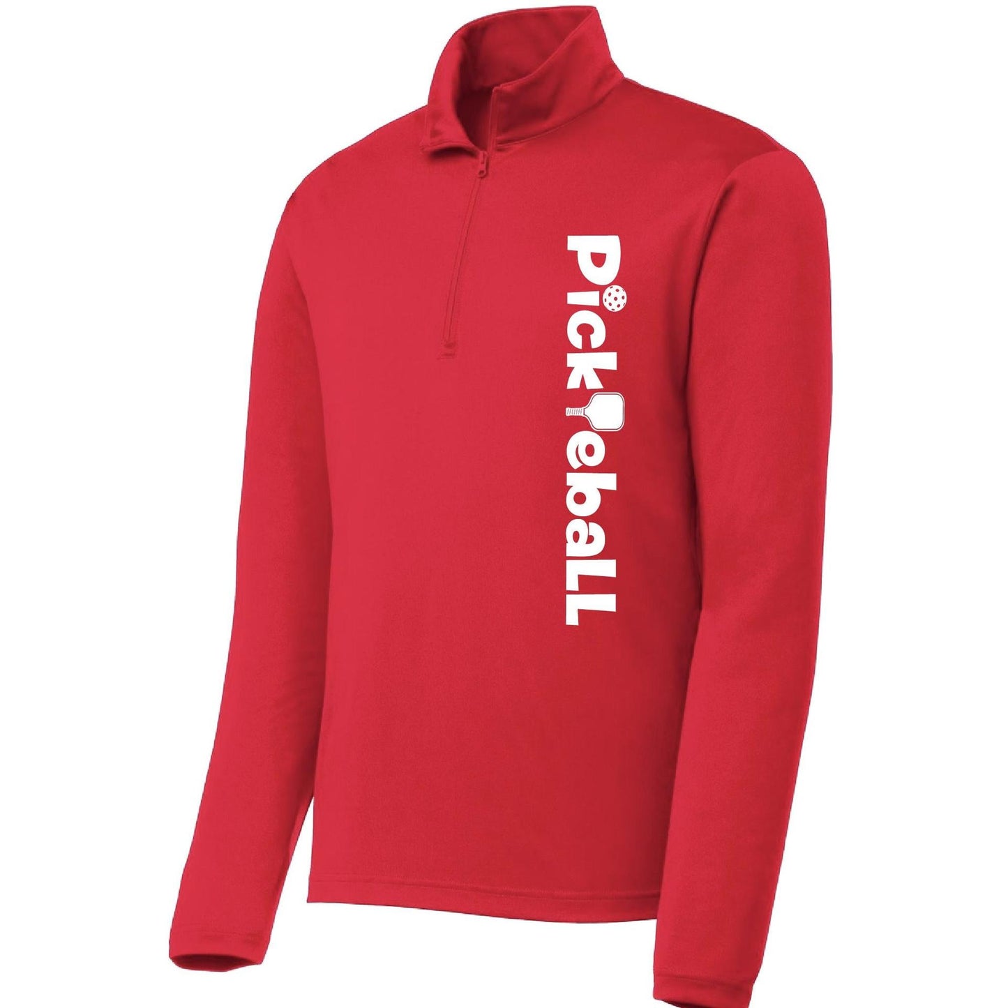Pickleball Horizontal (Customizable) | Men's 1/4 Zip Long Sleeve Pullover Athletic Performance Shirt | 100% Polyester