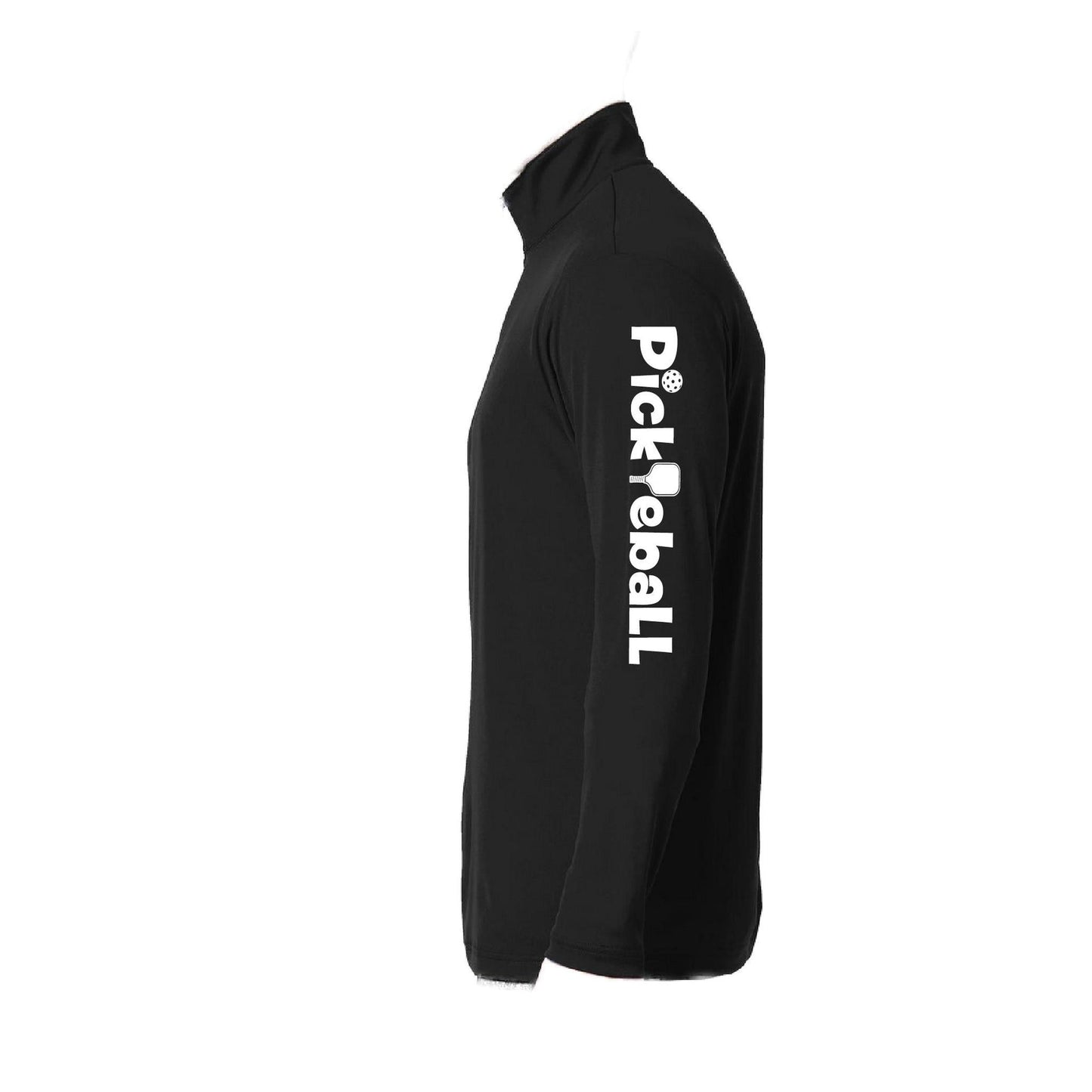 Pickleball Horizontal (Customizable) | Men's 1/4 Zip Long Sleeve Pullover Athletic Performance Shirt | 100% Polyester