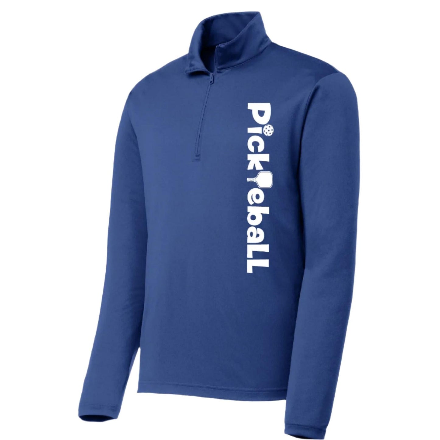 Pickleball Horizontal (Customizable) | Men's 1/4 Zip Long Sleeve Pullover Athletic Performance Shirt | 100% Polyester