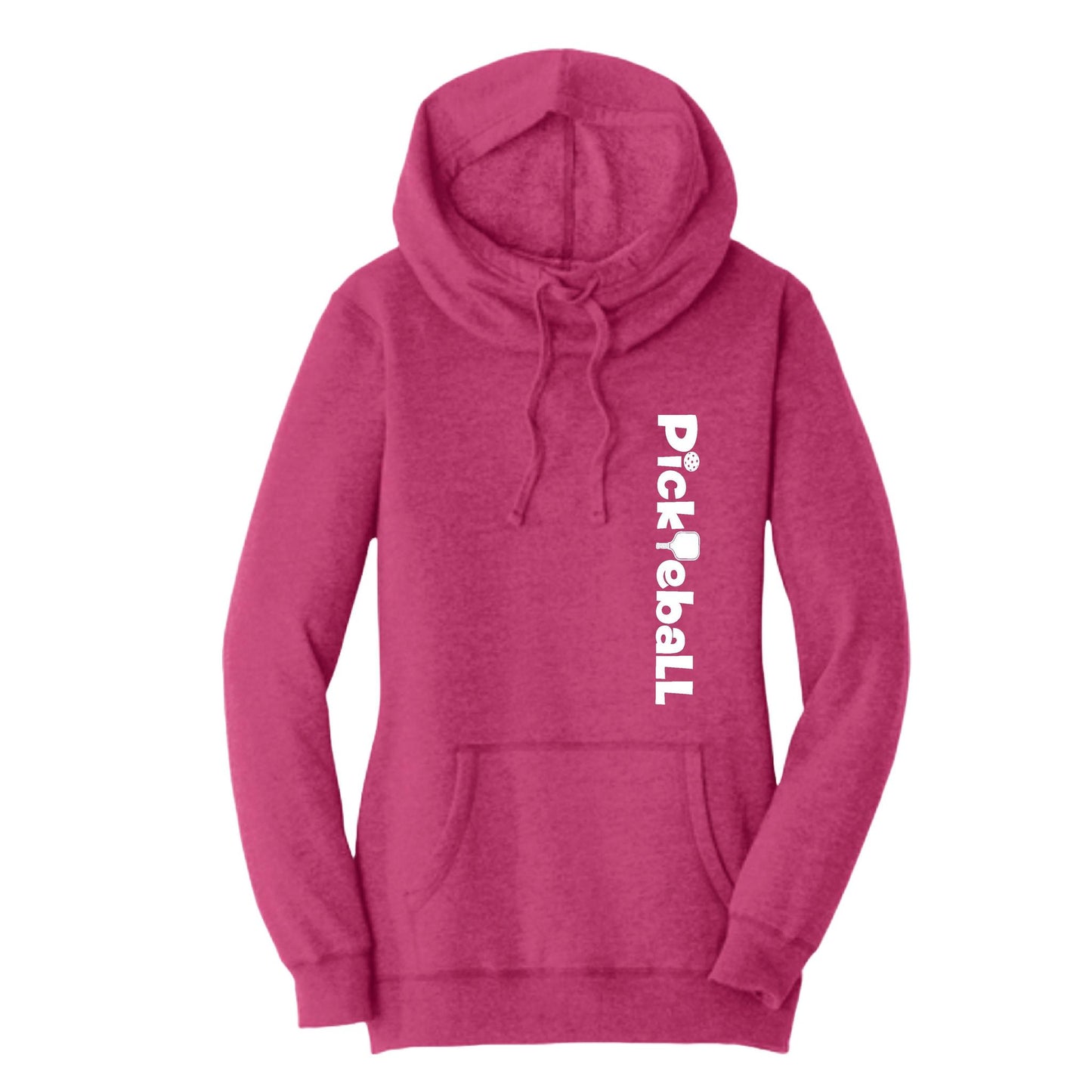 Pickleball Horizontal (Customizable) | Women’s Cowl-Neck Hoodie Pickleball Sweatshirt | 55% Cotton 45% Poly Fleece