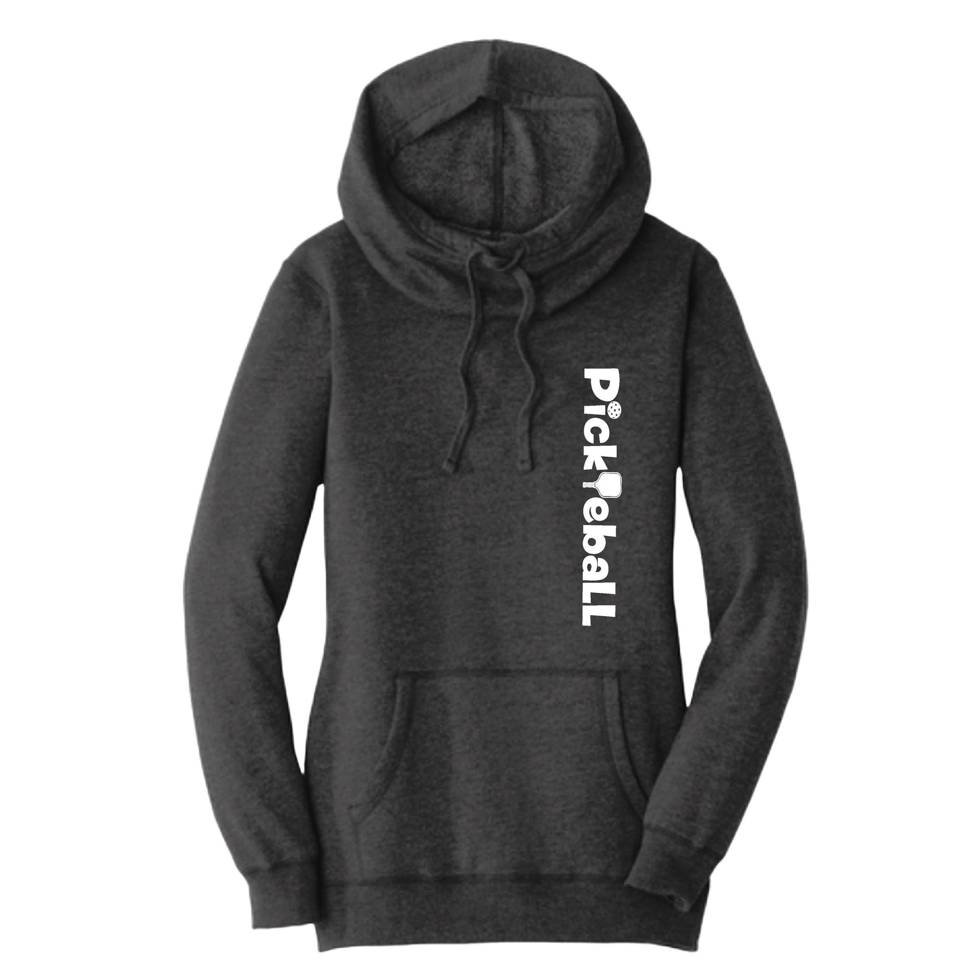 Pickleball Horizontal (Customizable) | Women’s Cowl-Neck Hoodie Pickleball Sweatshirt | 55% Cotton 45% Poly Fleece